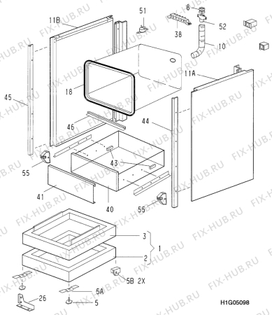 Взрыв-схема посудомоечной машины Electrolux EK6268 - Схема узла H10 Chassis